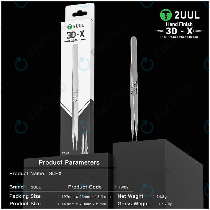 Precision Tweezer, 3D-X Hand-Finished, 2UUL TW02