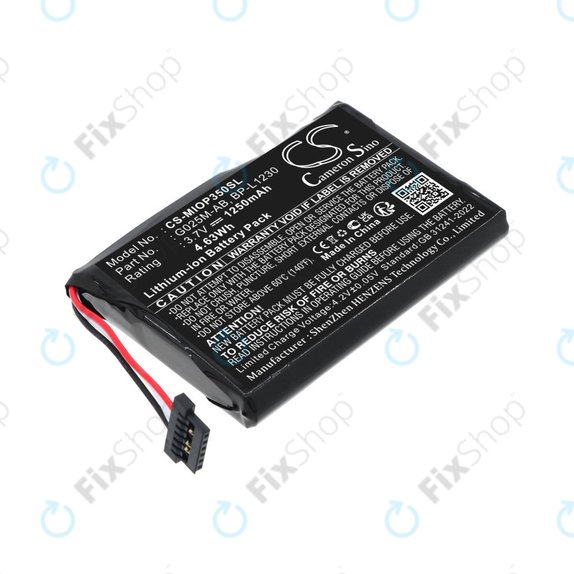 Battery for Mitac Mio P350, P550, 1250mAh, Li-Ion, 3.7V, BL-LP1230, HQ