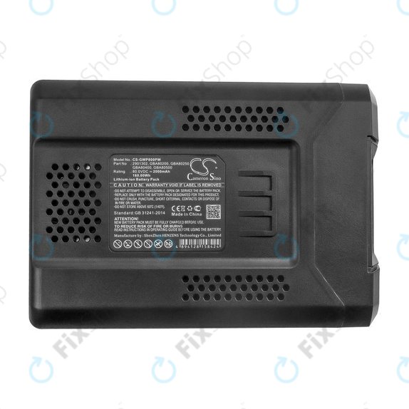 Battery for Greenworks Pro 80V, Cramer 82V, Stiga Combi, Stiga Multiclip, 2000mAh, Li-Ion, 80V, 2901302, HQ