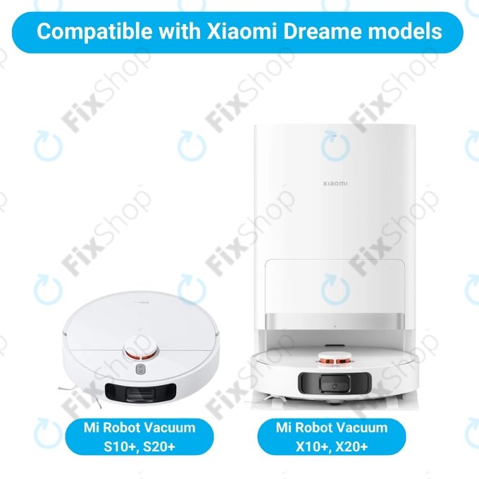 Replacement set for Xiaomi Mi Robot Vacuum S20+, S10+, X20+, X10+ (1x Main brush, 2x Filter, 2x Side brush - White)
