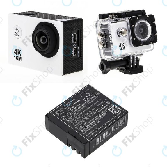 Battery for SJCAM SJ4000, SJ5000, 900mAh, Li-Ion, 3.7V, SJ4000B, HQ