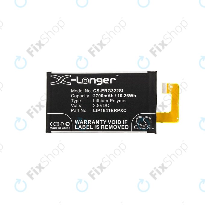 Battery for Sony Xperia XA1 Ultra G3221, 2700mAh, Li-Pol, 3.8 V, LIP1641ERPXC, HQ