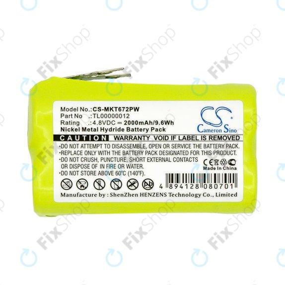 Battery for Makita 6722D, 6723DW, 2000mAh, Ni-MH, 4.8V, TL00000012, HQ