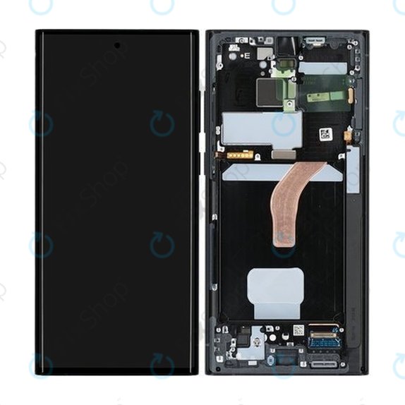 Samsung Galaxy S22 Ultra S908B - LCD Display + Touch Screen + Frame (Graphite) - GH82-27488E, GH82-27489E Genuine Service Pack