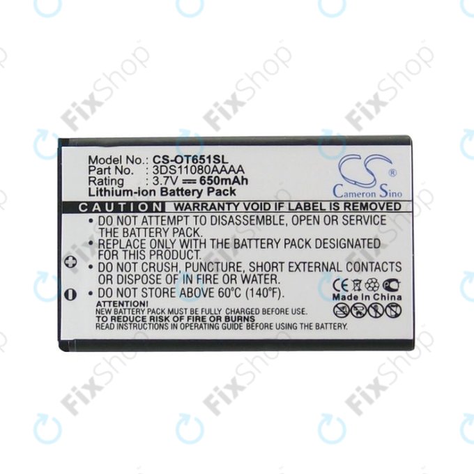 Battery for Alcatel Lollipops, 650mAh, Li-Ion, 3.7V, 3DS11080AAAA, HQ