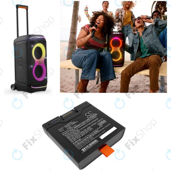 Battery for JBL Partybox Club 320, Partybox Stage 320, Xtreme 4, 10000mAh, Li-Ion, 7.4V, FG4CELL21700G, HQ