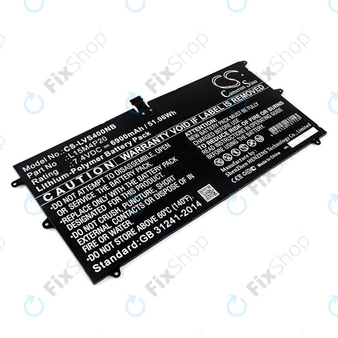 Battery for Lenovo Yoga 4S, 900S, 6900mAh, Li-Pol, 7.4V, L15M4P20, HQ