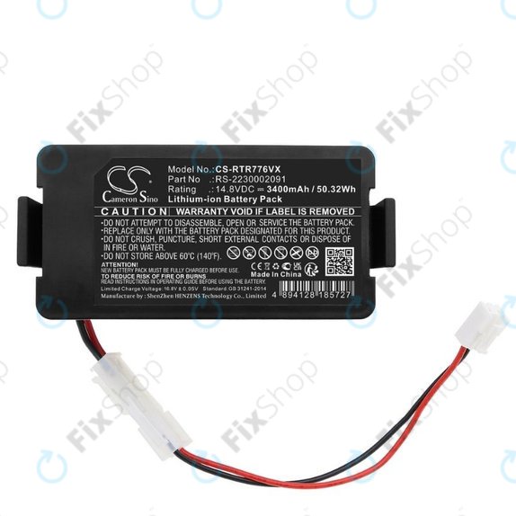 Rowenta RR7774, RR7755, Tefal RG7765 - Battery RS-2230002091 Li-Ion 14.8V 3400mAh HQ