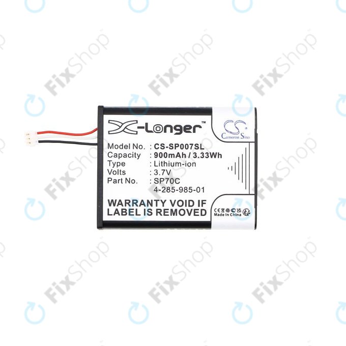 Battery for Sony PSP E1000, E1002, E1004, E1008, 900mAh, Li-Ion, 3.7V, SP70C, HQ