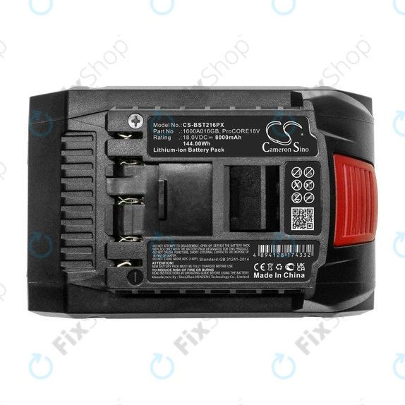 Battery for Bosch Gbh, Gcv, Gks, Gts 18V, 8000mAh, Li-Ion, 18V, ProCORE18V, HQ