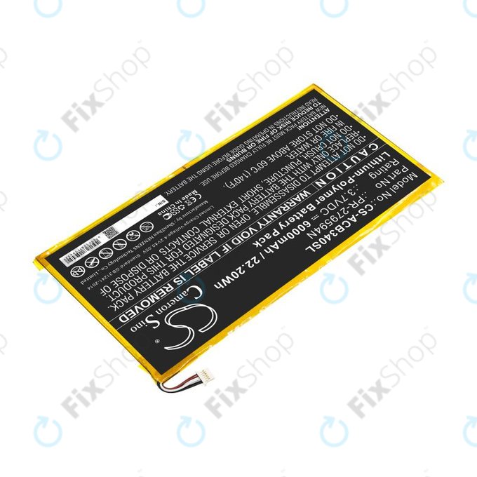Battery for Acer Iconia One 10 B3-A40, 6000mAh, Li-Pol, 3.7V, PR-279594N, HQ