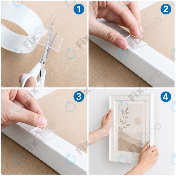Double-sided waterproof adhesive tape, 20mm x 5m x 2mm, transparent