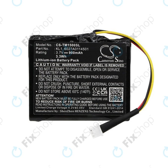 Battery for TomTom Via 1405, 900mAh, Li-Ion, 3.7V, 6027A0114501, HQ