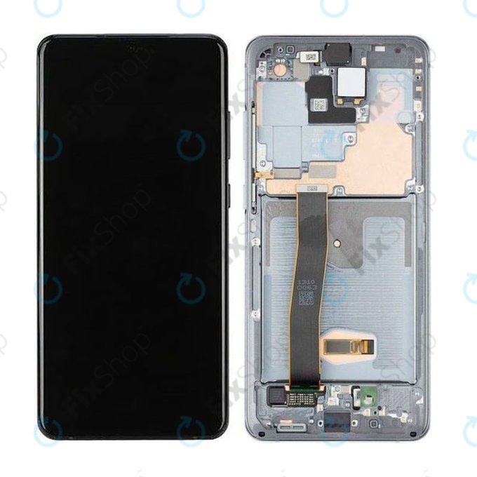 Samsung Galaxy S20 Ultra G988F - LCD Display + Touch Screen + Frame + Front Camera (Cosmic Gray) - GH82-22271B, GH82-22327B Genuine Service Pack