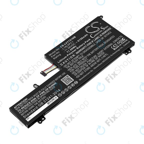 Battery for Lenovo Yoga 720-15, 6150mAh, Li-Pol, 11.56V, L16L6PC1, HQ