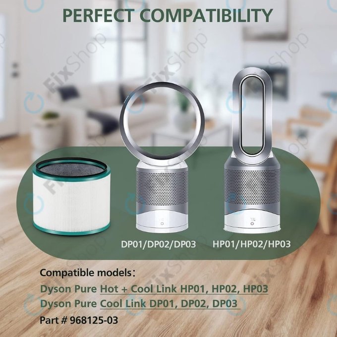 Dyson Pure Hot + Cool-series, Pure Cool Desk-series - HEPA filter (Activated carbon) (Green)