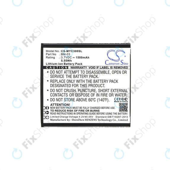 Battery for MyPhone Funky, 1500mAh, Li-Ion, 3.7V, BM-03, HQ