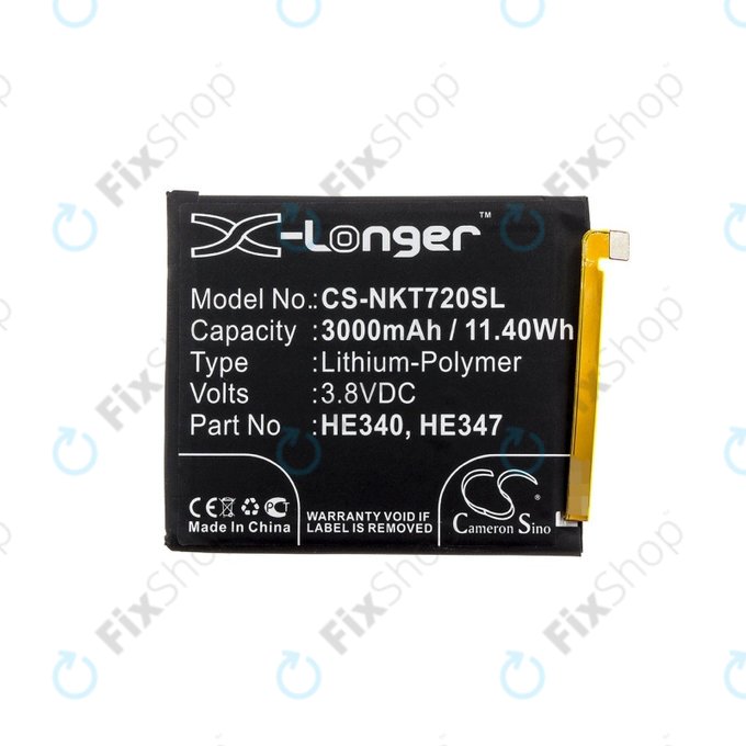 Battery for Nokia 7.1, 3000mAh, Li-Pol, 3.8 V, HE340, HQ