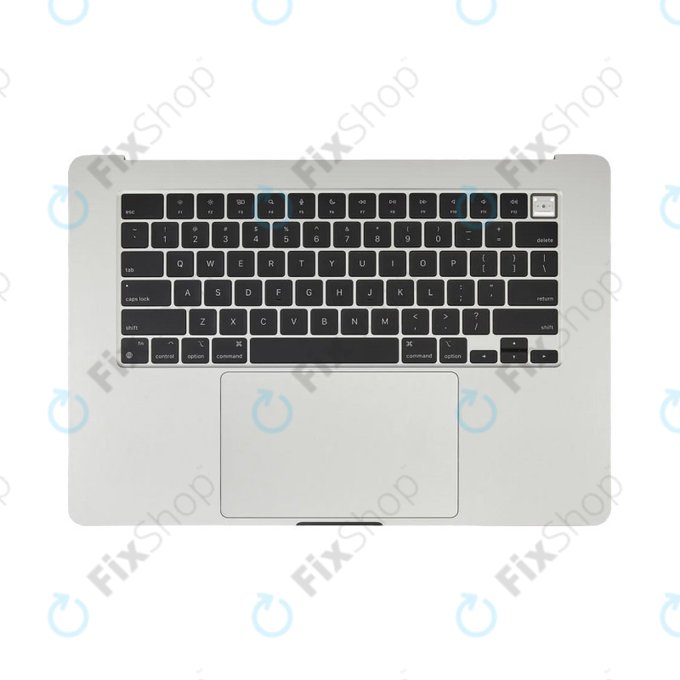 Top case keyboard frame for MacBook Air 15", A3114 (2024), with US keyboard and battery, Silver, 661-40267, Genuine Apple