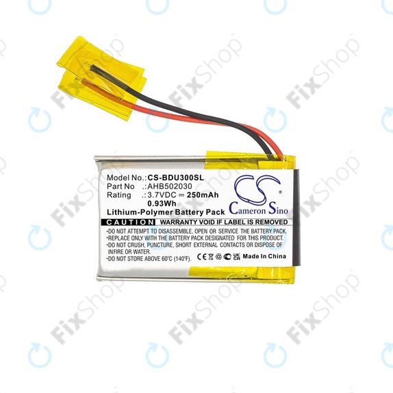 Battery for Bosch Bdu3xx, Bosch Intuvia Display, 250mAh, Li-Pol, 3.7V, 502030, HQ
