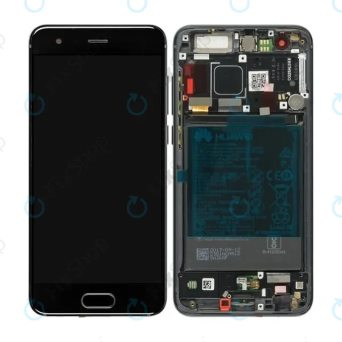 Huawei Honor 9 - LCD Display + Touch Screen + Frame + Battery (Midnight Black) - 02351LGK Genuine Service Pack