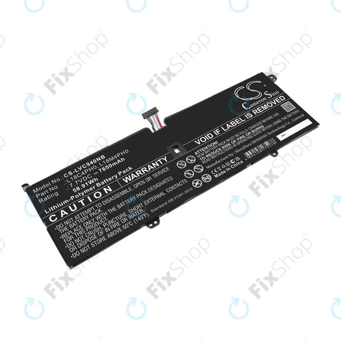Battery for Lenovo Yoga C940, 7650mAh, Li-Pol, 7.7V, L18C4PH0, HQ