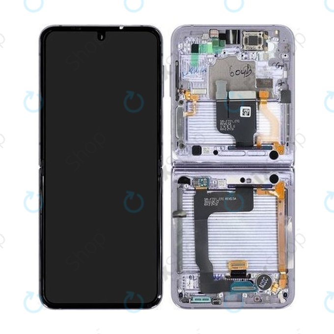 Samsung Galaxy Z Flip 4 F721B - LCD Display + Touch Screen + Frame (Bora Purple) - GH82-29440B, GH82-30239B, GH82-29441B, GH82-30238B Genuine Service Pack