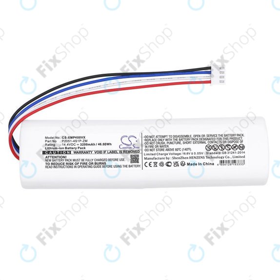 Battery for Xiaomi Mi Robot Vacuum Mop 2, Mijia Sweeping Vacuum Cleaner 2C, 3200mAh, Li-Ion, 14.4V, P2051-4S1P-ZM, HQ