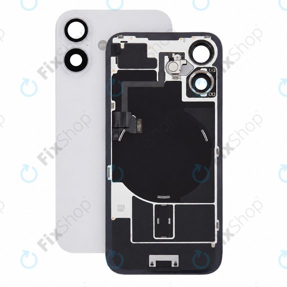 Rear Housing Glass for iPhone 16, White, Pulled A