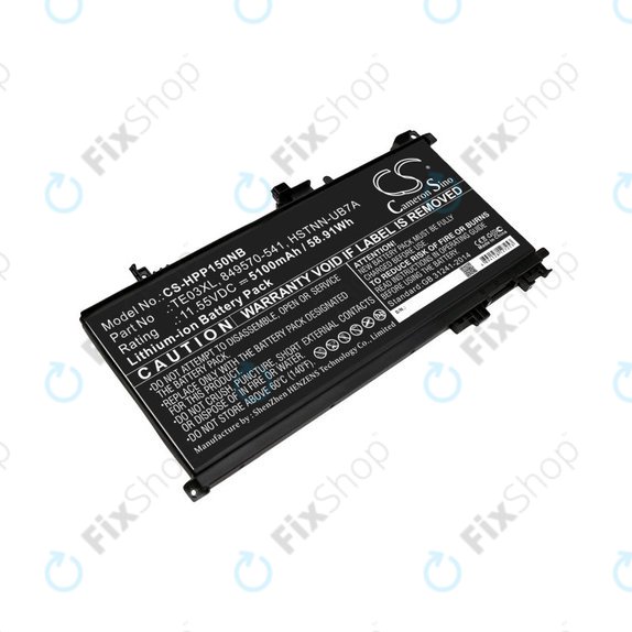 Battery for HP Omen 15, Pavilion 15, WASD 15, 5100mAh, Li-Ion, 11.55V, TE03XL, HQ