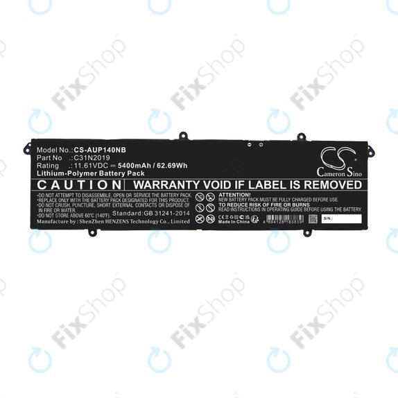 Battery for Asus VivoBook Pro 14, 14X, 15 OLED, 5400mAh, Li-Pol, 11.61V, C31N2019, HQ