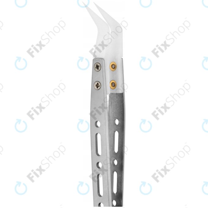 Precision Heat Resistant Ceramic Tweezer with Curved Tip, Mechanic SM-17