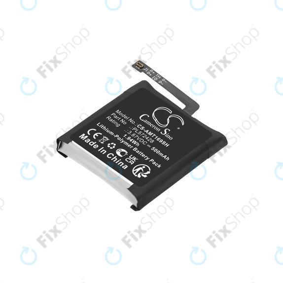 Battery for Amazfit T-Rex 2, A2169, A2170, 500mAh, Li-Pol, 3.87V, PL572428, HQ
