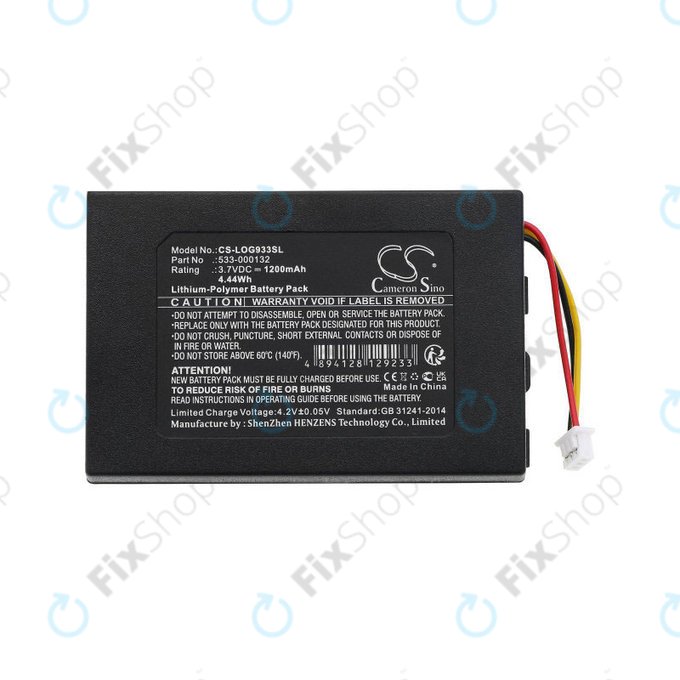 Battery for Logitech G533, G933, 1200mAh, Li-Pol, 3.7V, 533-000132, HQ