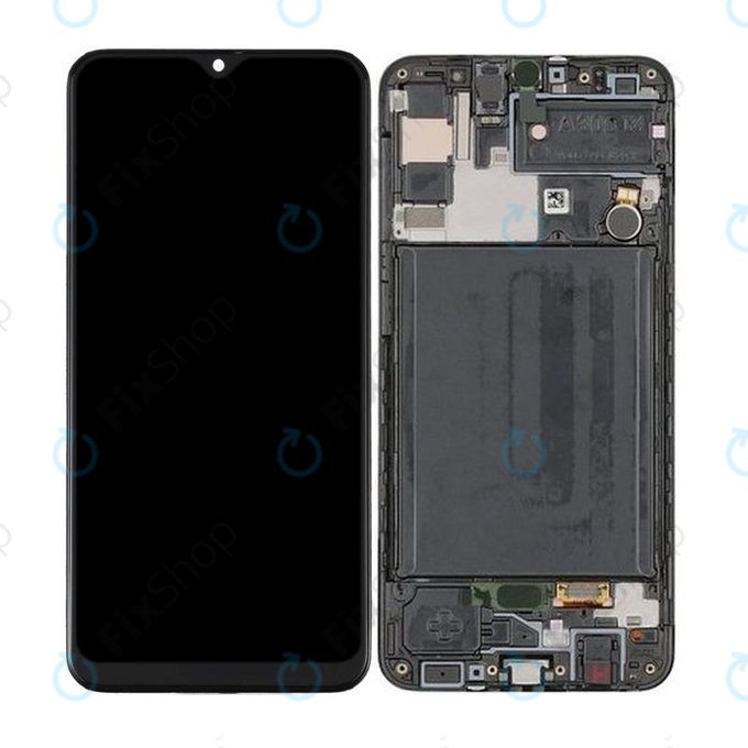 Samsung Galaxy A30s A307F - LCD Display + Touch Screen + Frame (Prism Crush Black) OLED