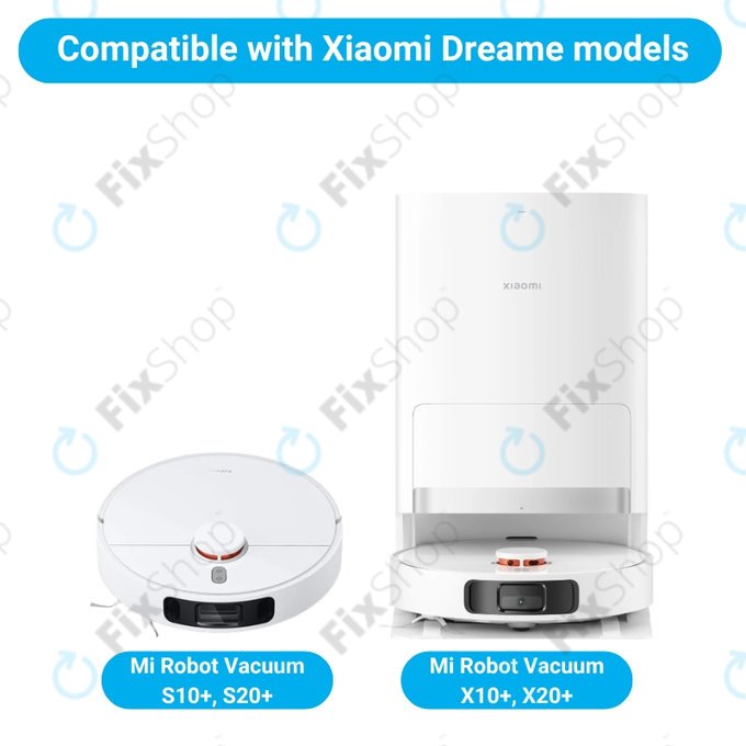 Replacement set for Xiaomi Mi Robot Vacuum S20+, S10+, X20+, X10+ (2x Main brush, 4x Filter, 4x Side brush - Black, 8x Mop cloth, 4x Dust bag)