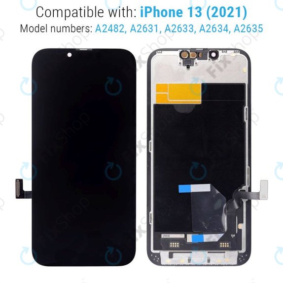 Display for iPhone 13, Touch Screen with Frame, Refurbished