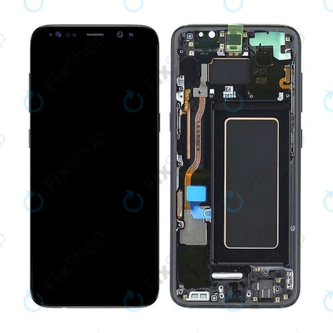 Samsung Galaxy S8 G950F - LCD Display + Touch Screen + Frame (Midnight Black) - GH97-20457A, GH97-20473A, GH97-20458A, GH97-20629A Genuine Service Pack
