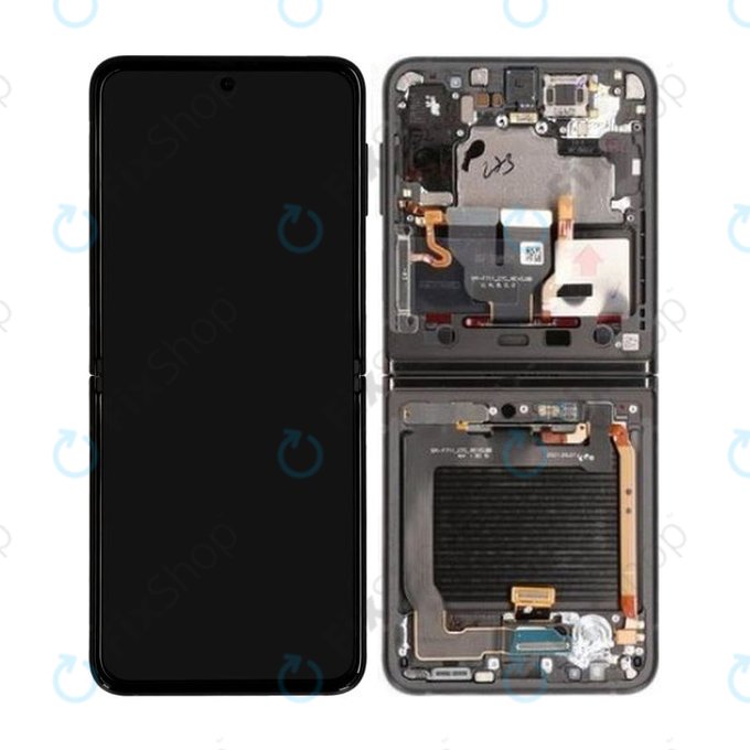 Samsung Galaxy Z Flip 3 F711B - LCD Display + Touch Screen + Frame (Phantom Black) - GH82-26273A, GH82-27243A, GH82-27244A Genuine Service Pack