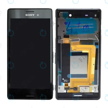 Sony Xperia M4 Aqua Dual E2333 - LCD Display + Touch Screen + Frame (Black) - 124TUL0015A, 124TUL0011A Genuine Service Pack