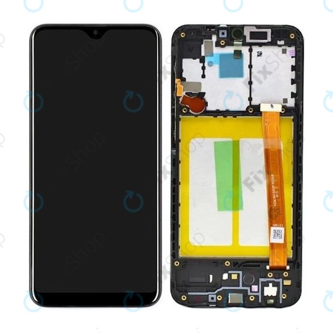 Samsung Galaxy A20e A202F - LCD Display + Touch Screen + Frame (Black) - GH82-20229A, GH82-20186A Genuine Service Pack
