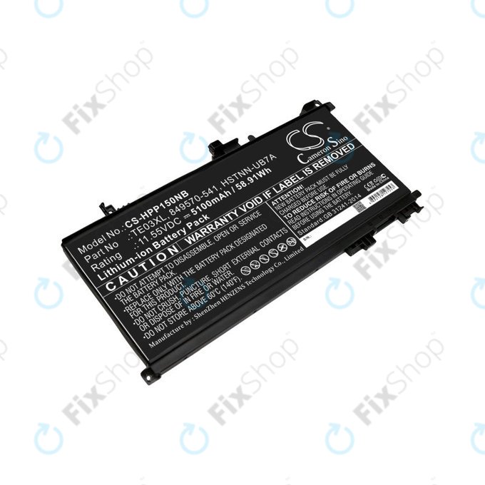Battery for HP Omen 15, Pavilion 15, WASD 15, 5100mAh, Li-Ion, 11.55V, TE03XL, HQ