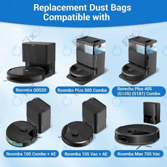 Dust Bag, 4pcs for iRobot Roomba Max 705, Plus 504, 505
