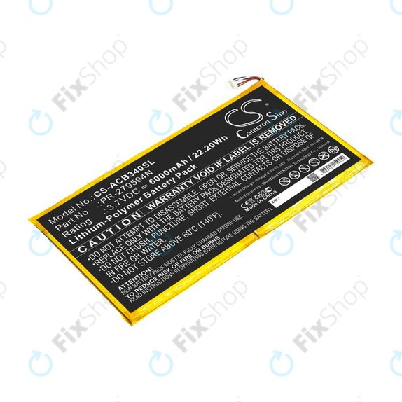 Battery for Acer Iconia One 10 B3-A40, 6000mAh, Li-Pol, 3.7V, PR-279594N, HQ