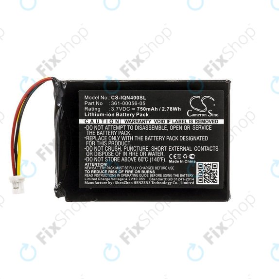 Battery for Garmin Nüvi 40, 750mAh, Li-Ion, 3.7V, 361-00056-05, HQ