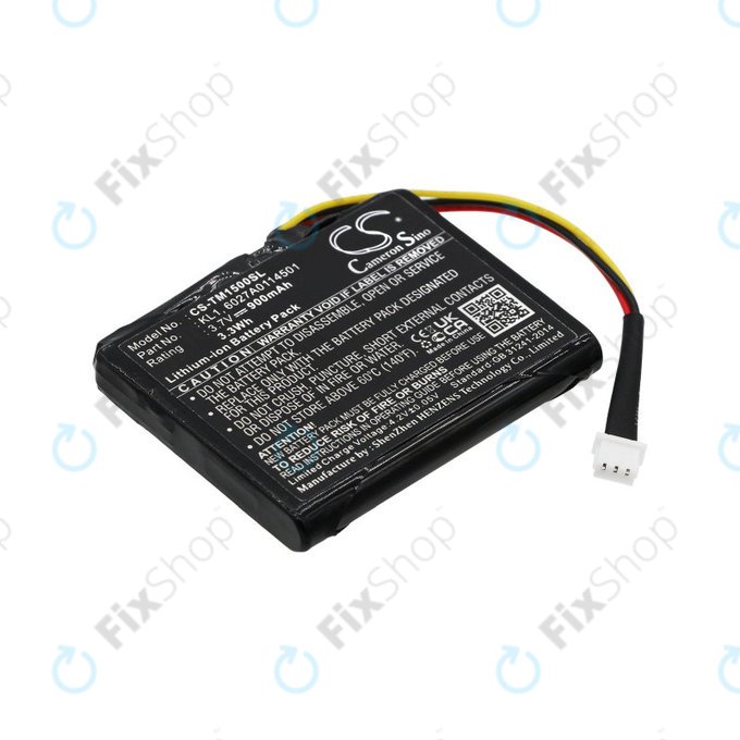 Battery for TomTom Via 1405, 900mAh, Li-Ion, 3.7V, 6027A0114501, HQ