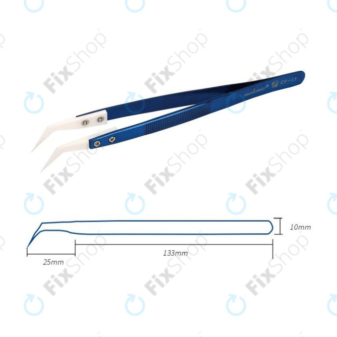 Mechanic CF-17 - Precision Heat Resistant Ceramic Tweezer with Curved Tip