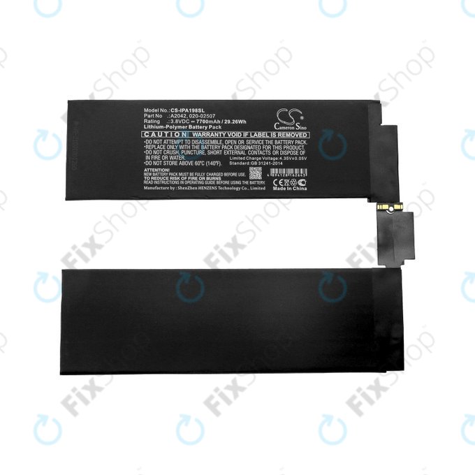 Apple iPad Pro 11.0 (1st Gen 2018) - Battery A2042, 020-02507 7700mAh HQ