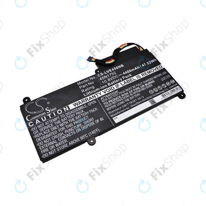 Battery for Lenovo ThinkPad E450, E455, E460, E465, T470p, ThinkPad Edge E450 i7, 4400mAh, Li-Ion, 10.8V, 45N1752, HQ