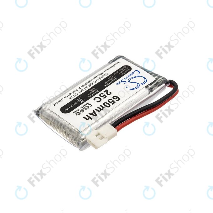 Battery for Hubsan X4 H107, 650mAh, Li-Pol, 3.7V, H107C-A24, HQ